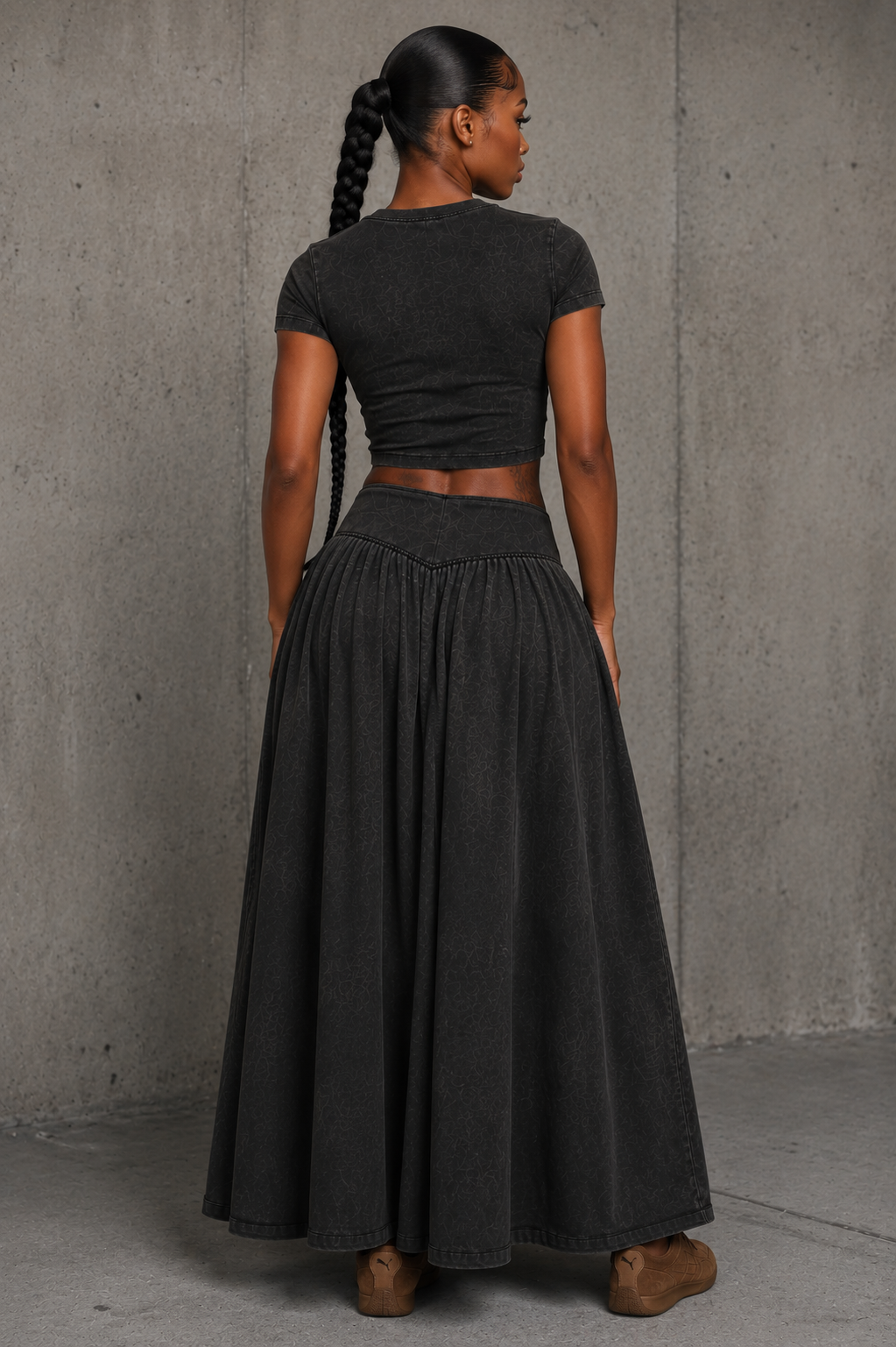 Holy Temple Cross Crop & Maxi Skirt Set