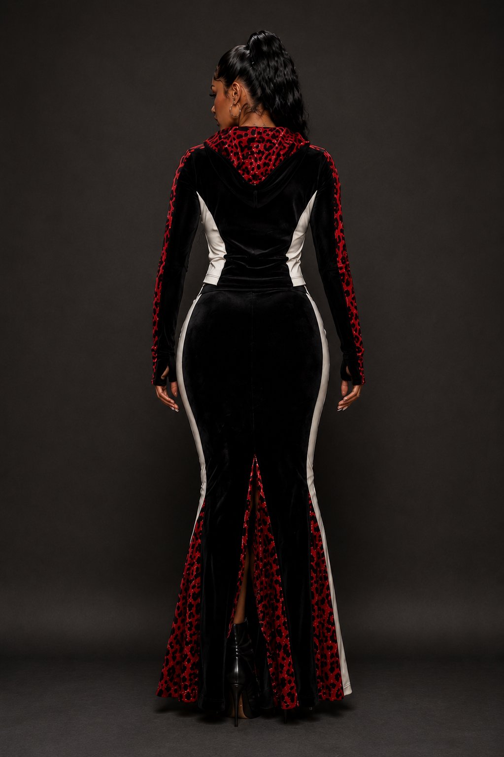 Tempio Santo Velvet Leopard Zip Set