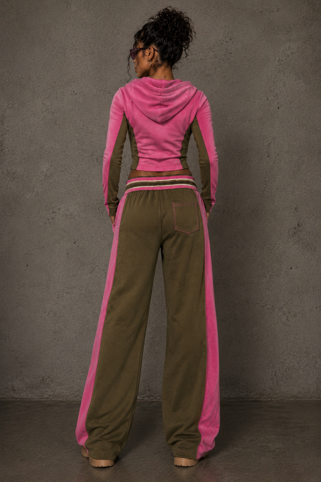 Tempio Santo Olive & Pink Tracksuit Set