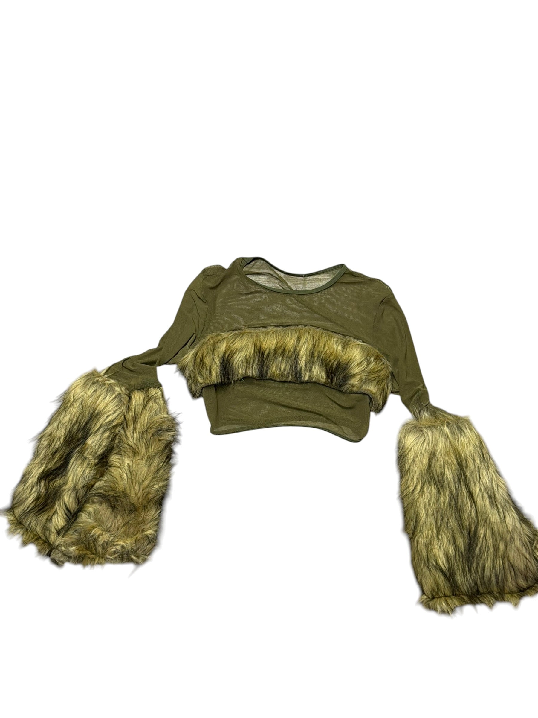 Fur sheer top