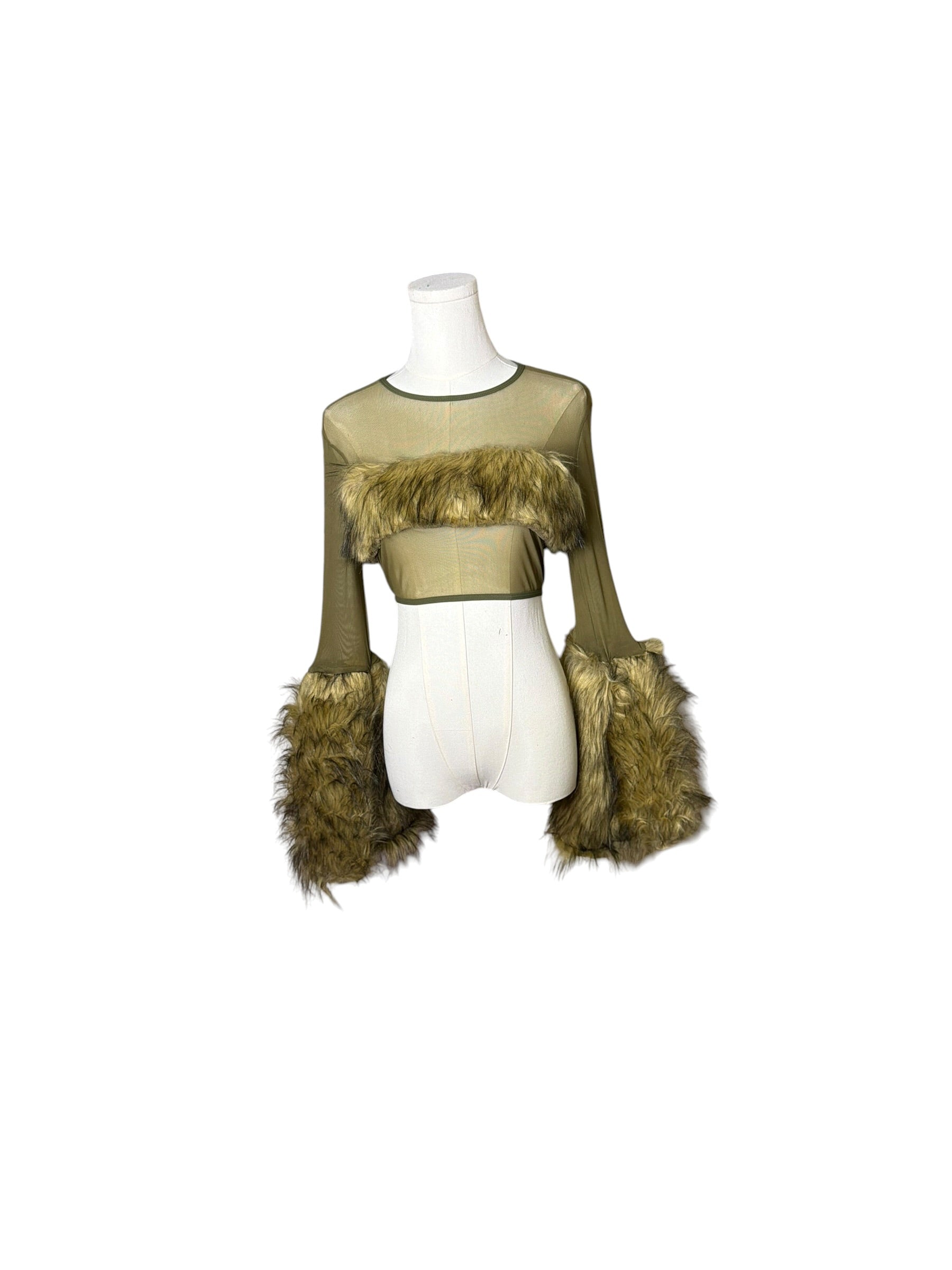 Fur sheer top