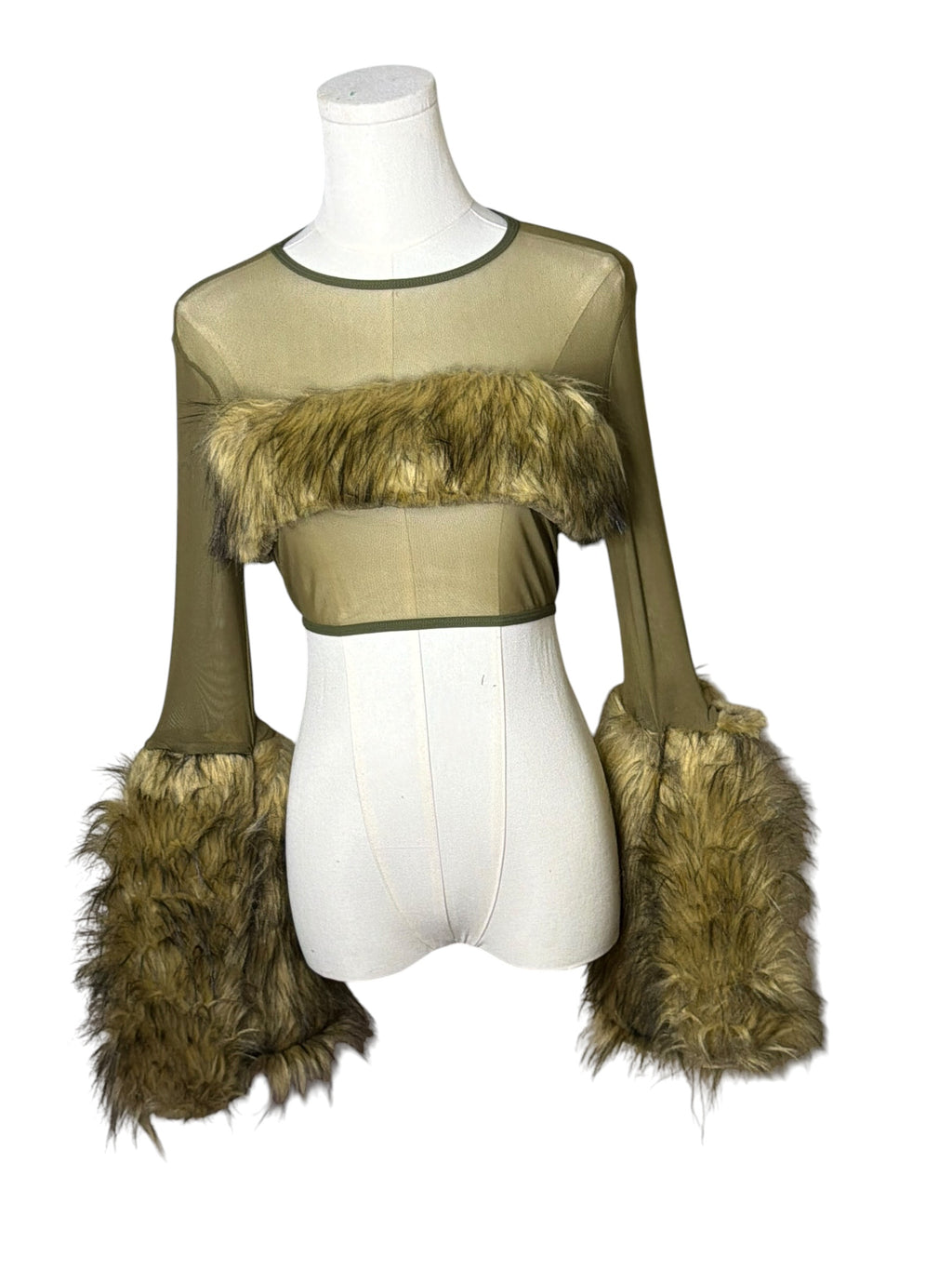 Fur sheer top