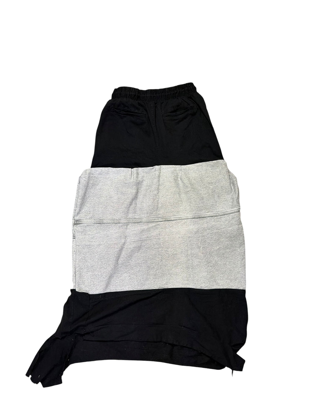 Black and Denim Long Skirt