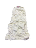UNIF cream/white ruched maxi skirt with elastic waistband
