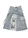 Butterfly Rework Denim Skirt