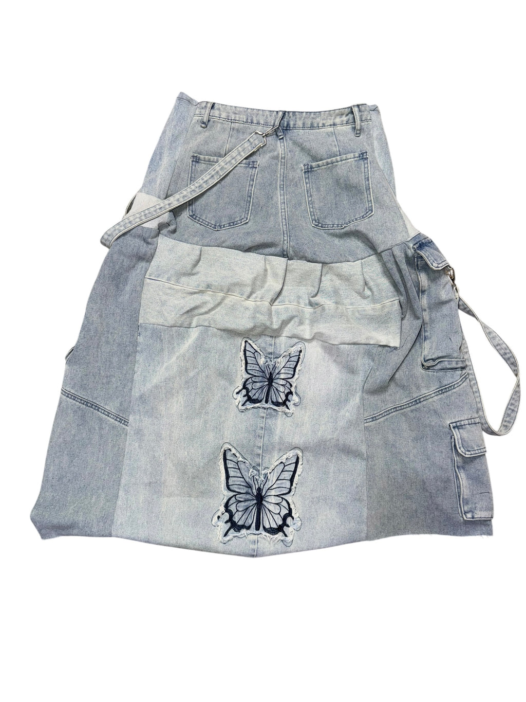 Butterfly Rework Denim Skirt