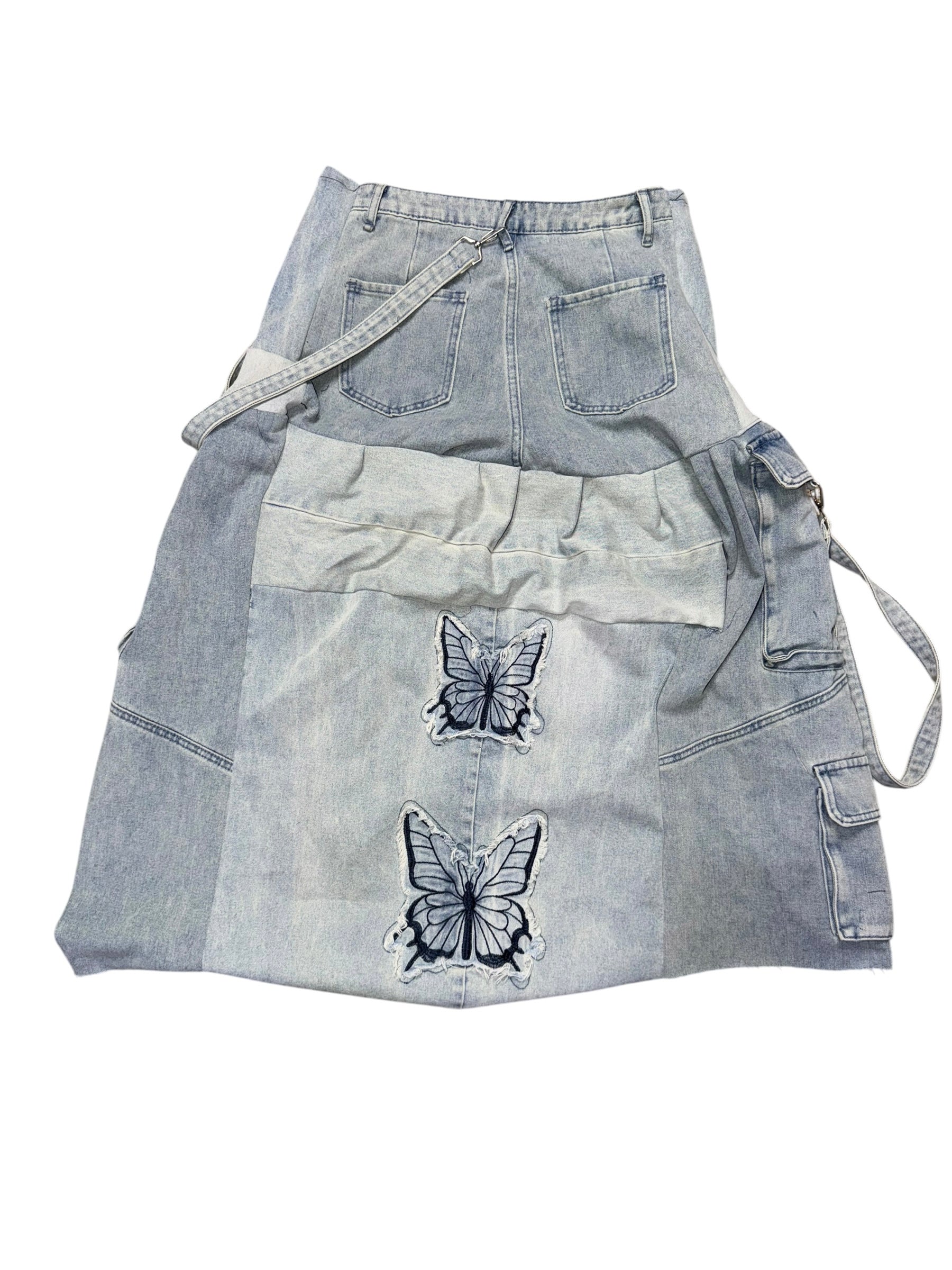 Butterfly Rework Denim Skirt