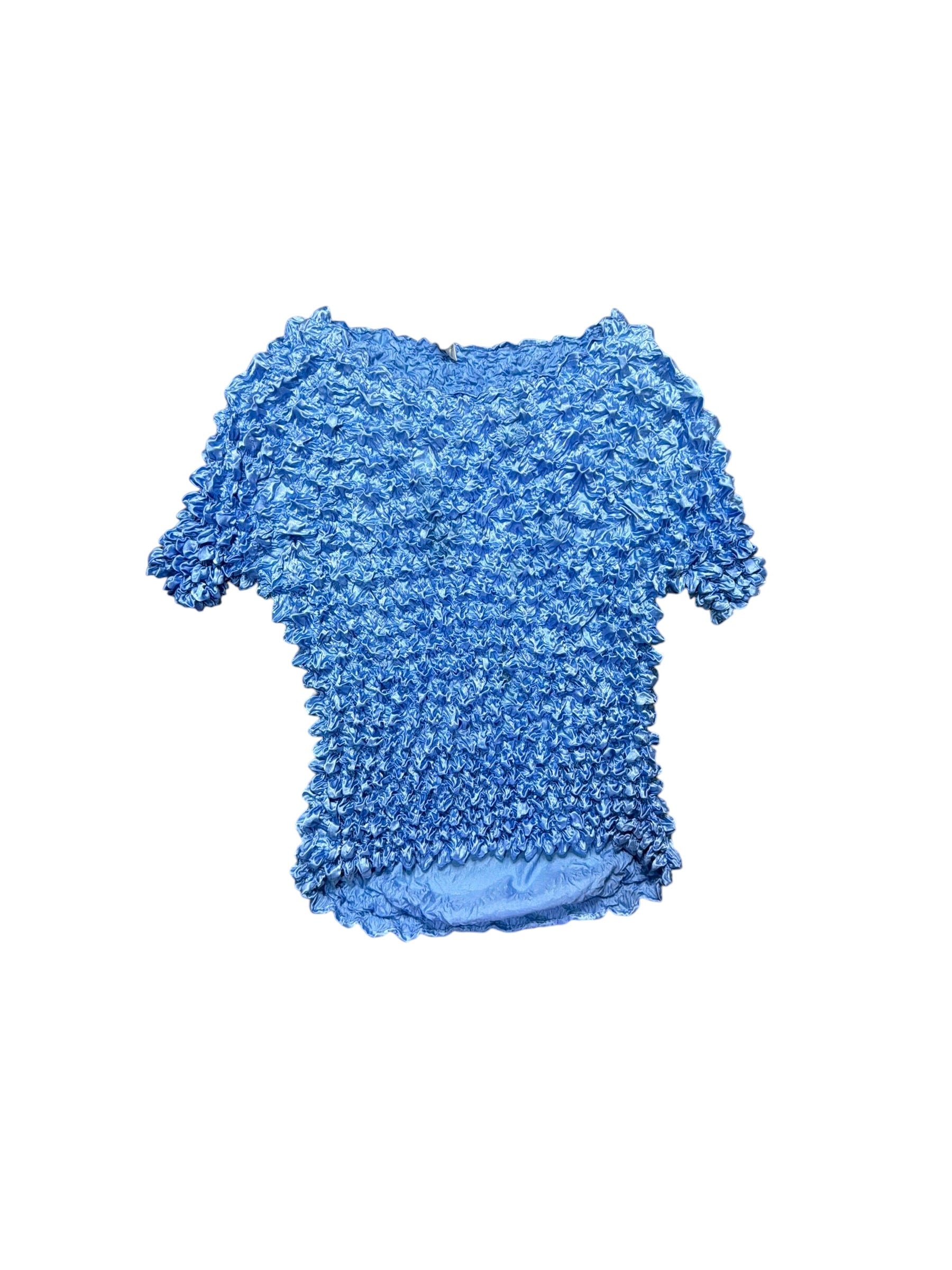 Ruffled Blue Vintage Top