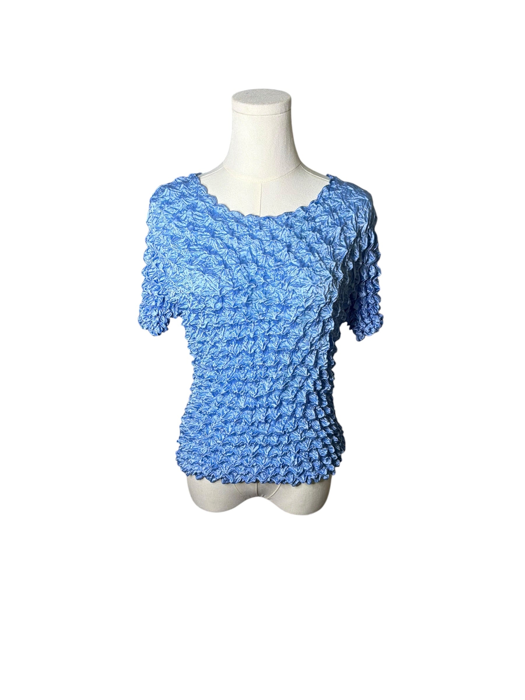 Ruffled Blue Vintage Top