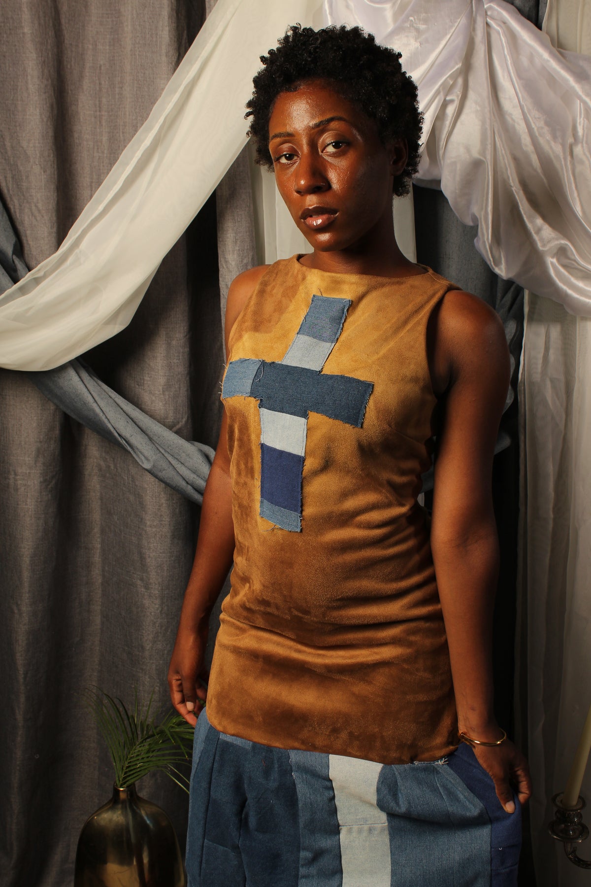 Custom Suede Multi Denim Cross Dress