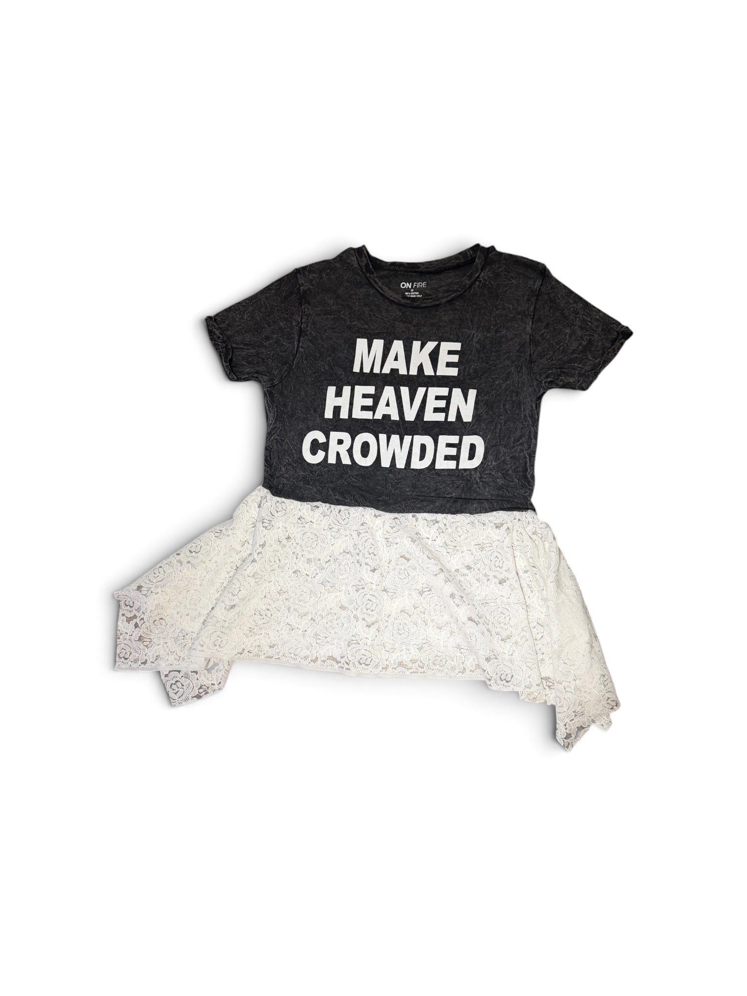"Make Heaven Crowded" Tee with White Lace